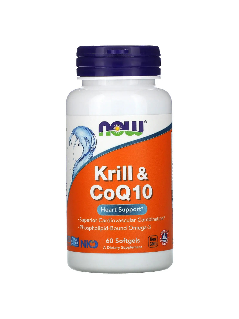 NOW FOODS Krill & CoQ10 (podpora srdca) 60 mäkkých kapsúl
