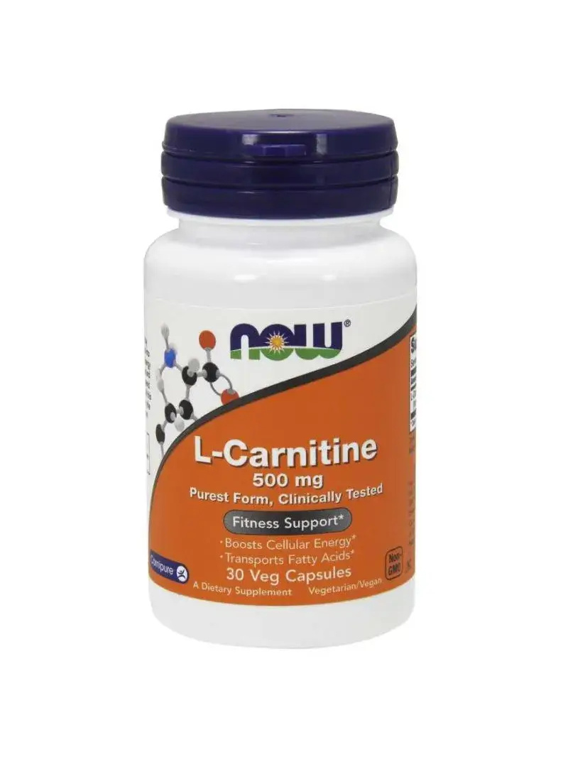 NOW FOODS L-Carnitine 500 mg (L-Carnitine) 30 vegetariánskych kapsúl