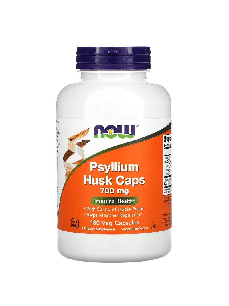 NOW FOODS Psyllium Husk 700 mg (diétna vláknina) 180 vegetariánskych kapsúl