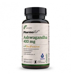 PHARMOVIT Ashwagandha 400 mg + Bioperine 60 kapsúl