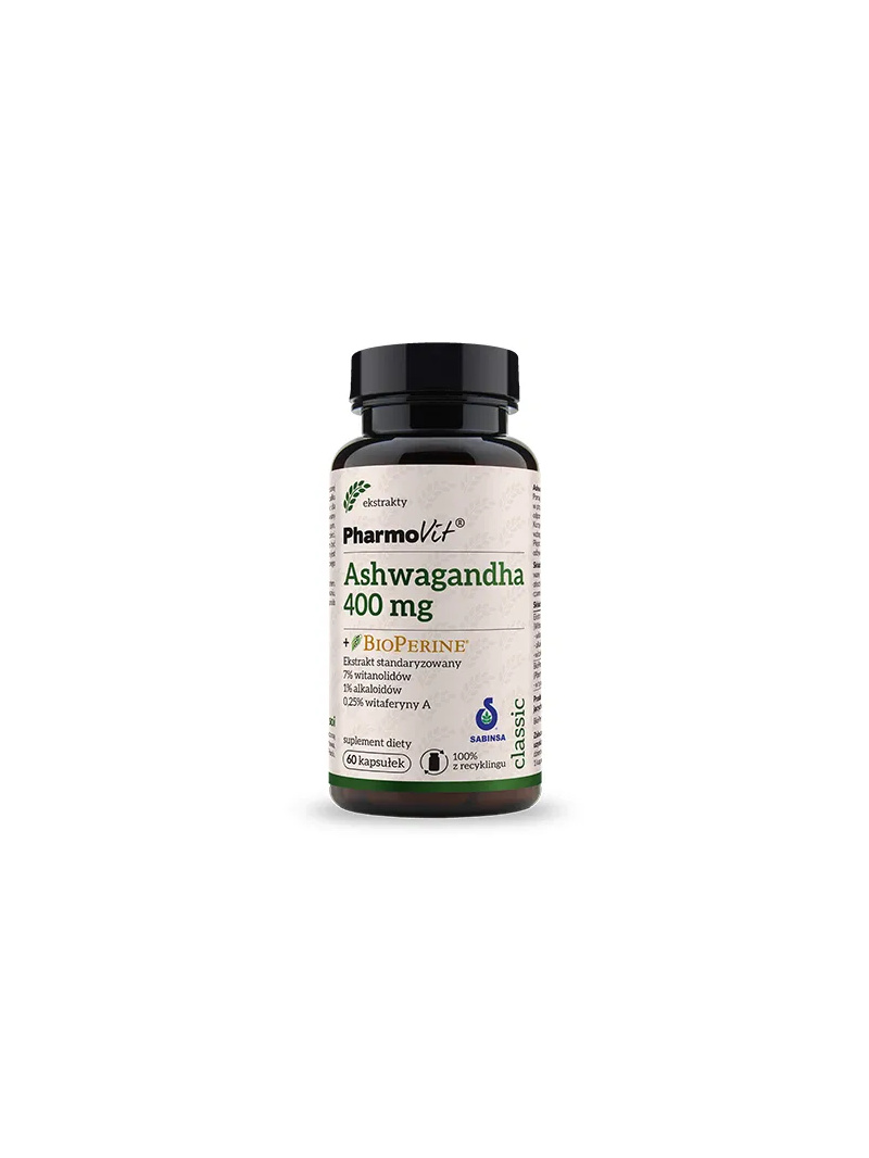 PHARMOVIT Ashwagandha 400 mg + Bioperine 60 kapsúl