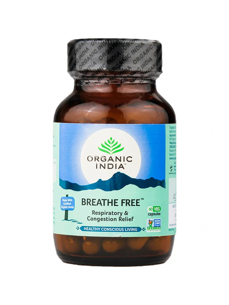 BIO INDIA Dýchajte zadarmo (astma, dekongescia, podpora pľúc) 60 vegánskych kapsúl