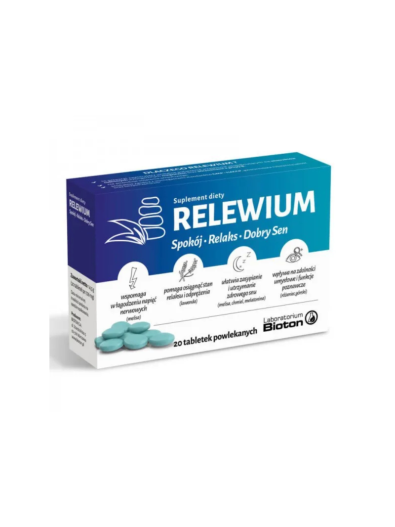 BIOTON Relewium (podpora nervového systému, zdravý spánok) 20 filmom obalených tabliet