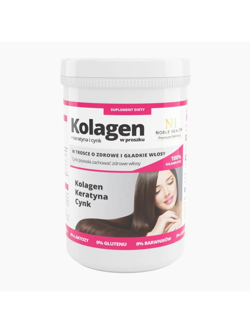 NOBLE HEALTH Kolagén + keratín a zinok (zdravé a hladké vlasy) 100g