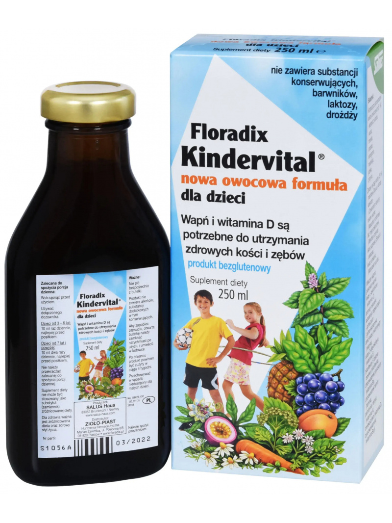 FLORADIX Kindervital (Nová ovocná receptúra pre deti) 250 ml