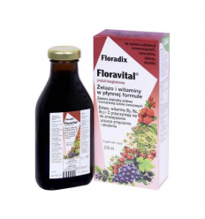 FLORADIX Floravital bezlepkový produkt (železo a vitamíny v tekutej forme) 250 ml