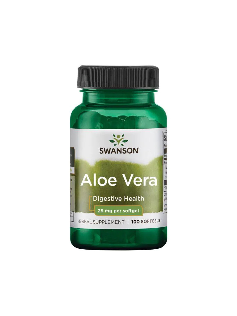 SWANSON Aloe Vera 25 mg (Aloe, zdravie tráviaceho traktu) 100 gélových kapsúl