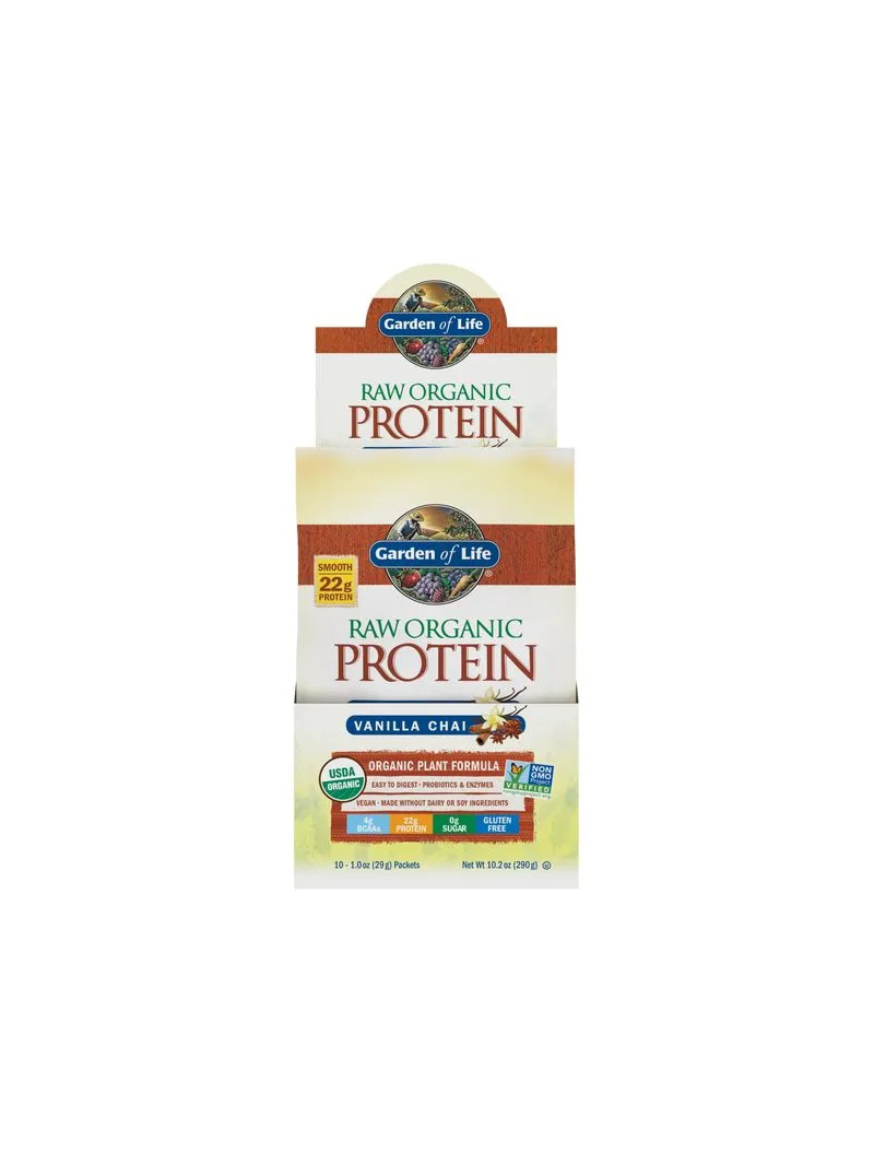 GARDEN OF LIFE RAW organický proteínový prášok (organické rastlinné zloženie) 10 vanilkových vrecúšok