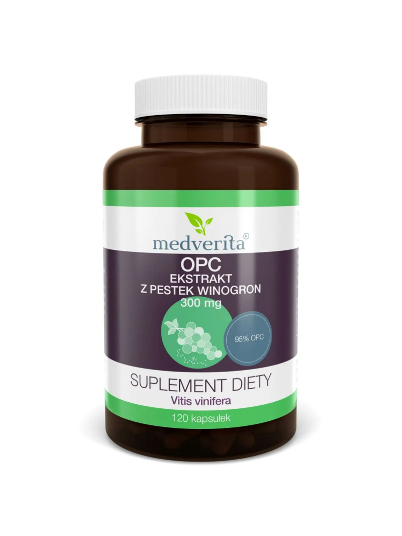 MEDVERITA OPC 95% extrakt z hroznových jadierok 300 mg 120 kapsúl