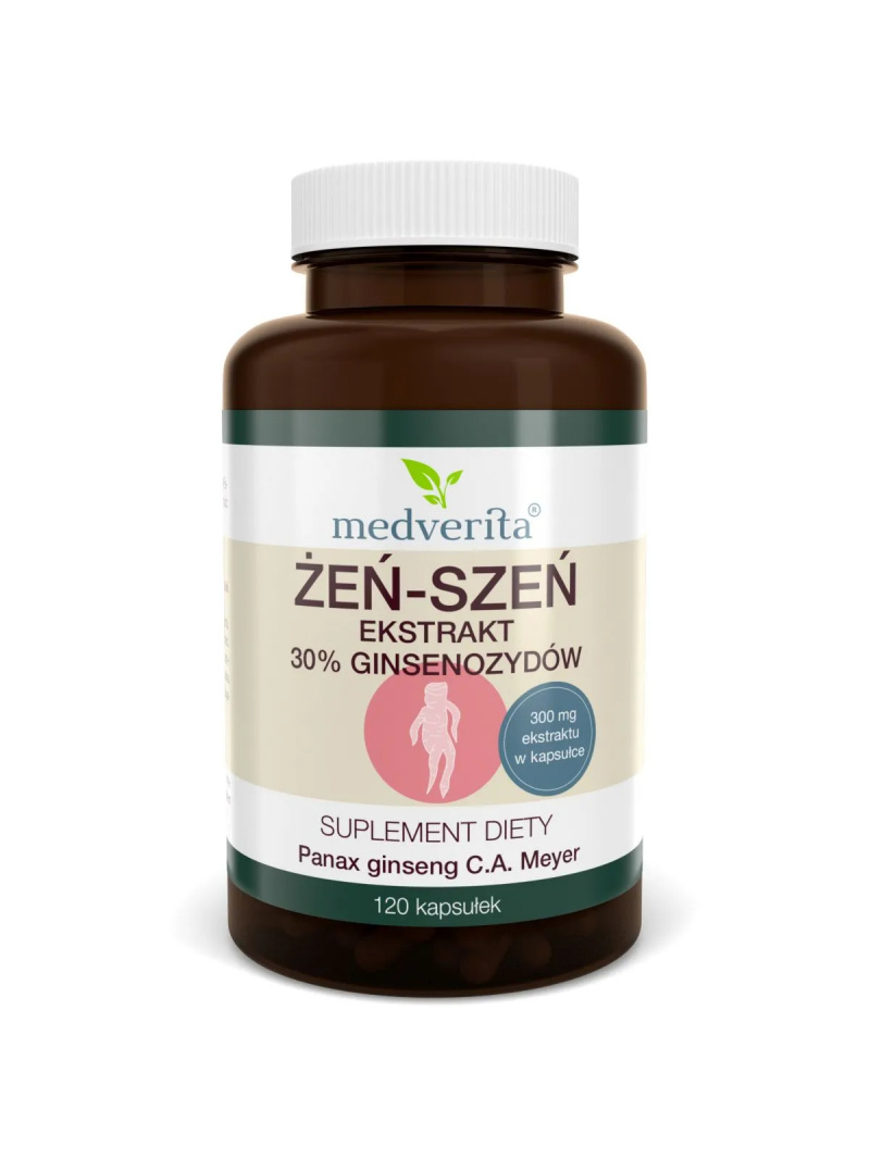 MEDVERITA Ženšenový extrakt 30% ginsenosidy 120 kapsúl