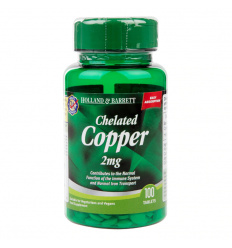 HOLLAND AND BARRETT Chelated Copper 2 mg (chelated Copper) 100 vegánskych tabliet