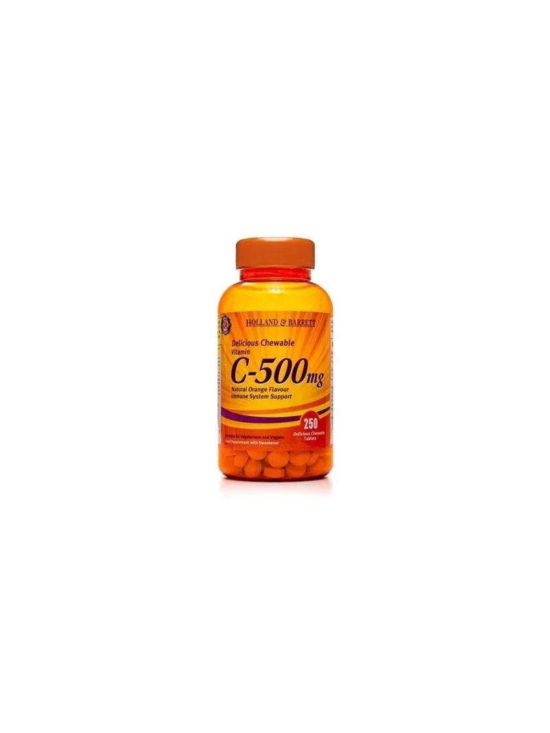 HOLLAND AND BARRETT C-500 žuvací vitamín C so šípkami 250 tabliet