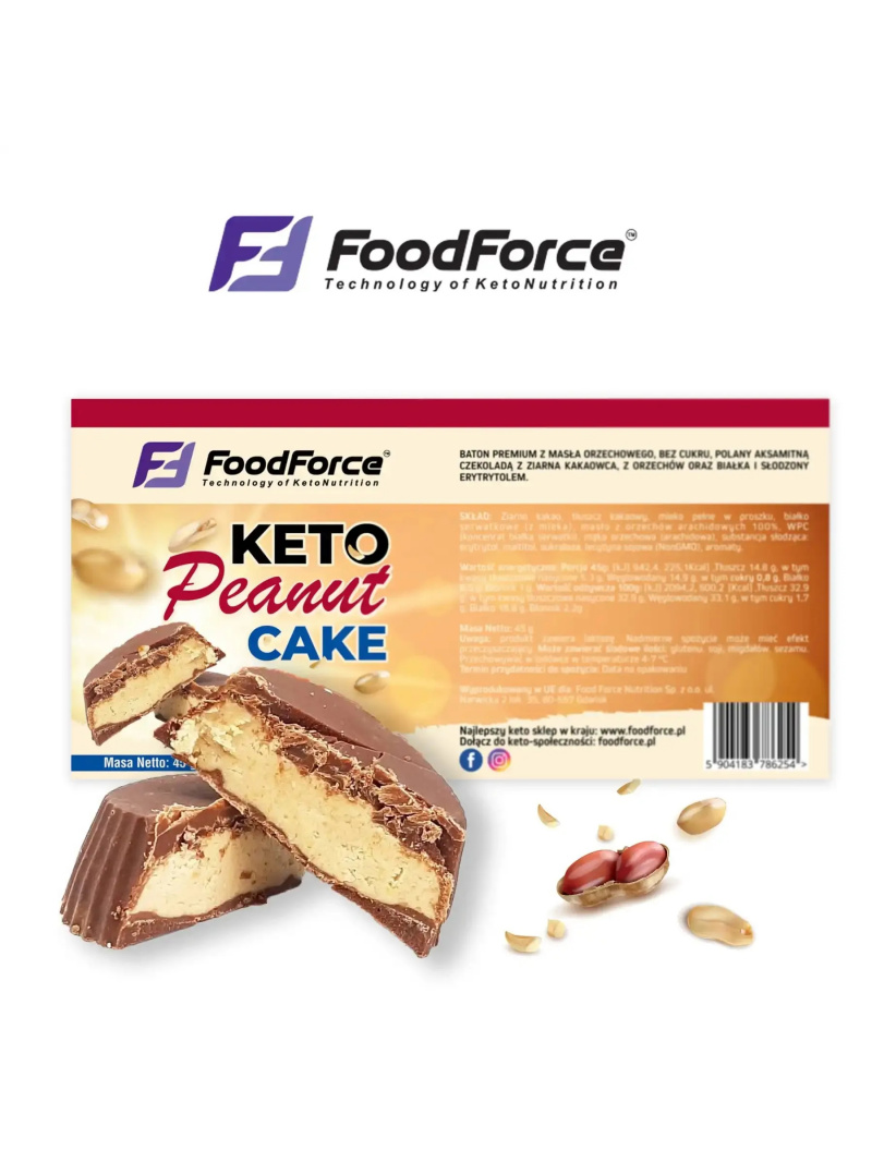 FOOD FORCE Keto Arašidový koláč 45g