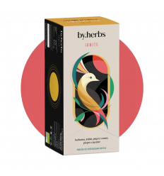 by.herbs IGNITE (funkčný nápoj, nervový, imunitný, tráviaci systém) 25 vrecúšok
