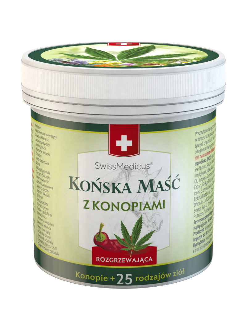SWISS MEDICUS Hrejivá konská masť s konope 250ml