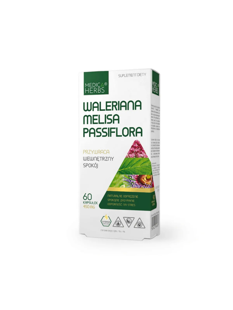 MEDICA HERBS Valerian Melisa Passiflora 450 mg 60 kapsúl