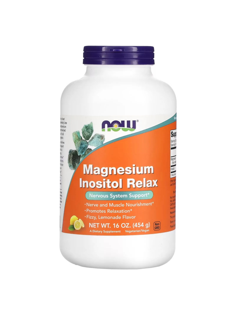 NOW FOODS Magnesium Inositol Relax Powder (relaxácia, horčík, inozitol) 454 g Limonáda