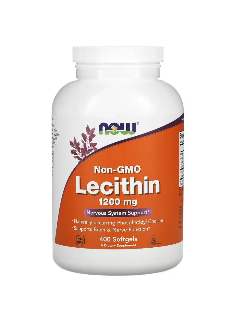 NOW FOODS Lecitín Non-GMO 1200 mg (podpora nervového systému) 400 gélových kapsúl