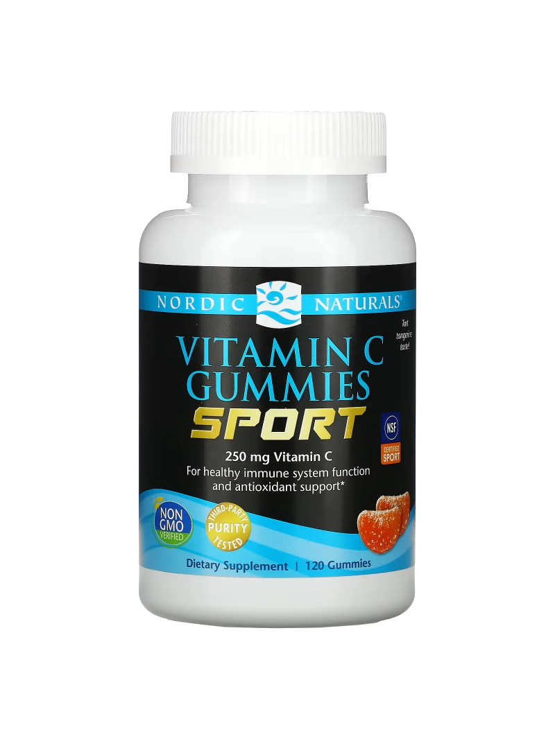 NORDIC NATURALS Vitamín C Gummies Sport (Vitamín C NSF) 120 Gummies Mandarin