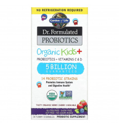 ZÁHRADA ŽIVOTA Dr. Formulované probiotiká Organic Kids + 30 žuvacích tabliet Jagoda Wiśnia