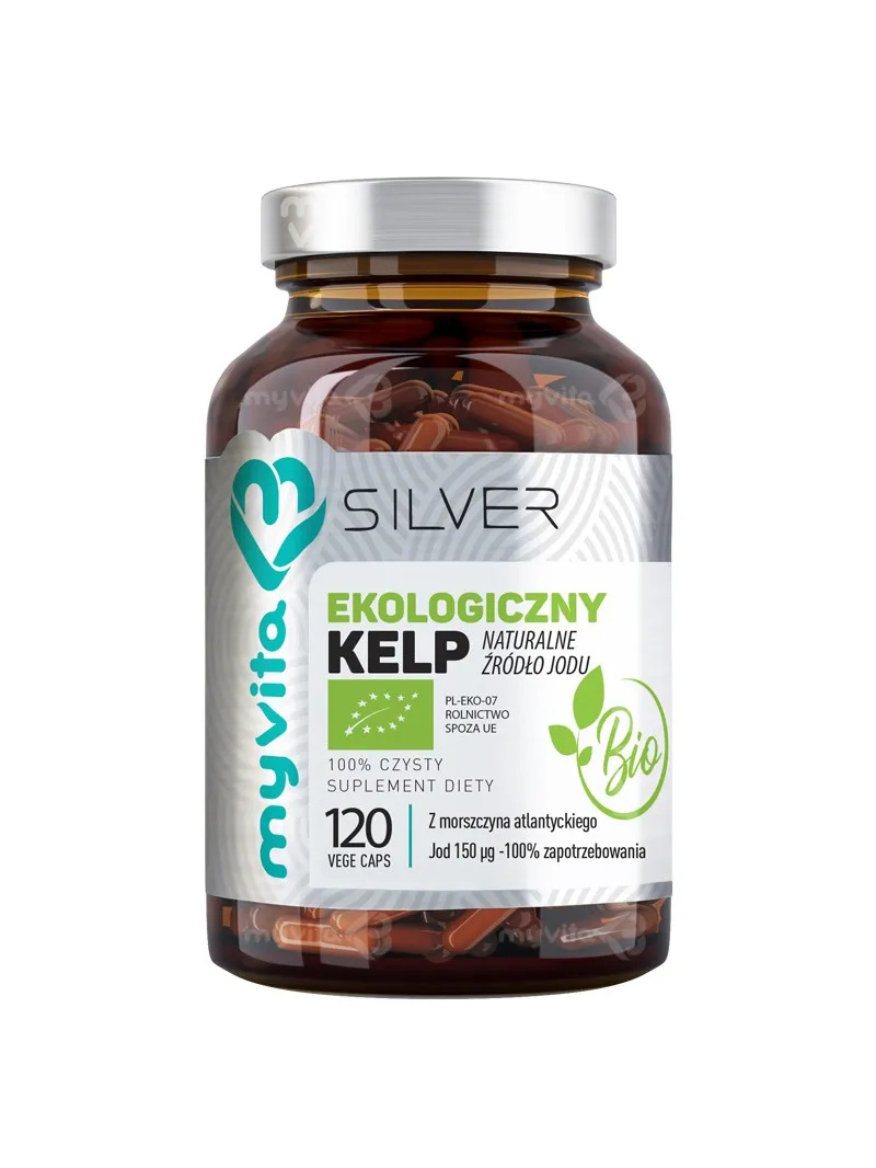 MYVITA Kelp BIO jódové striebro (nedostatok jódu, hypotyreóza) 120 vegánskych kapsúl