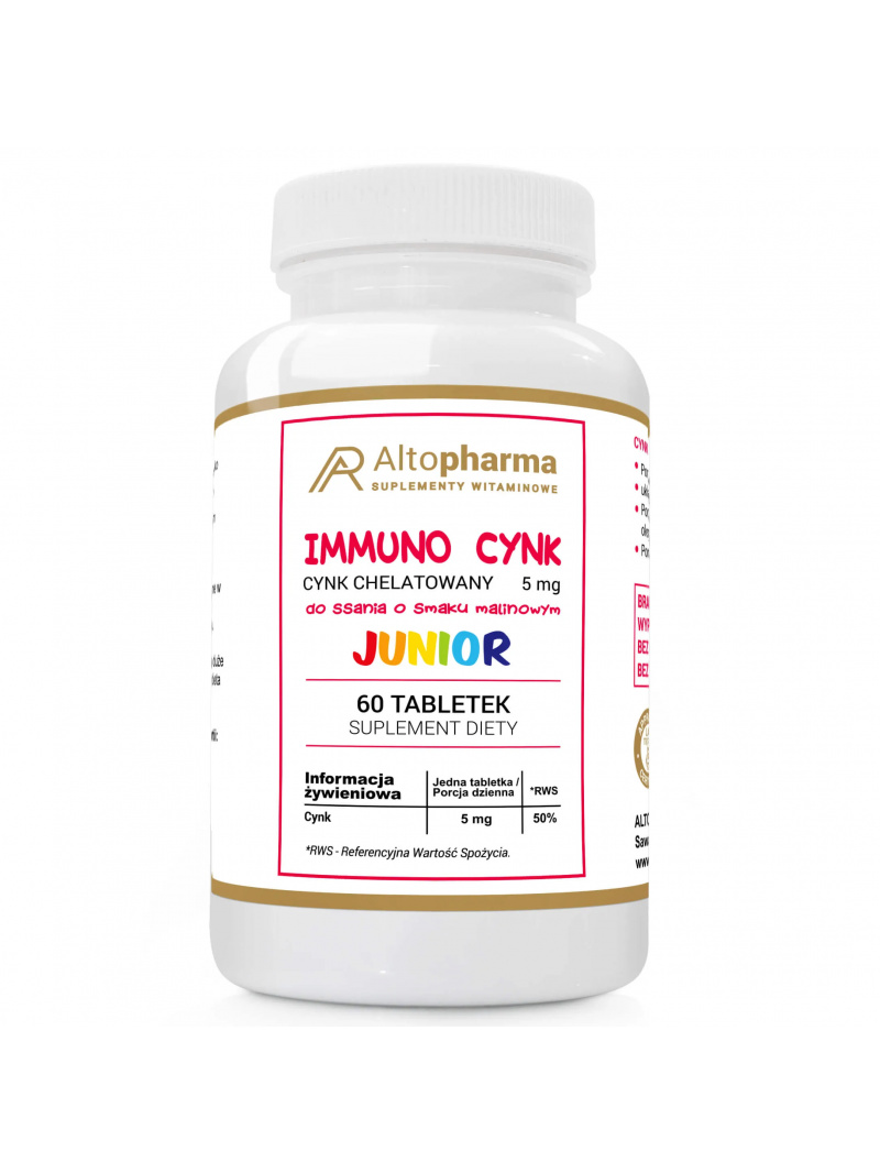 ALTO PHARMA Immuno Cynk Junior (chelátový zinok pre deti) 60 pastiliek