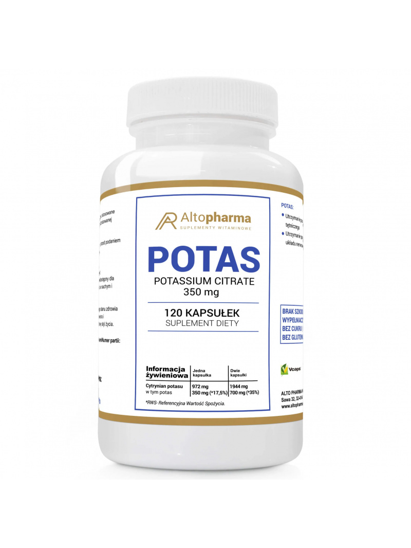ALTO PHARMA Citran draselný draselný 350 mg 120 vegetariánskych kapsúl