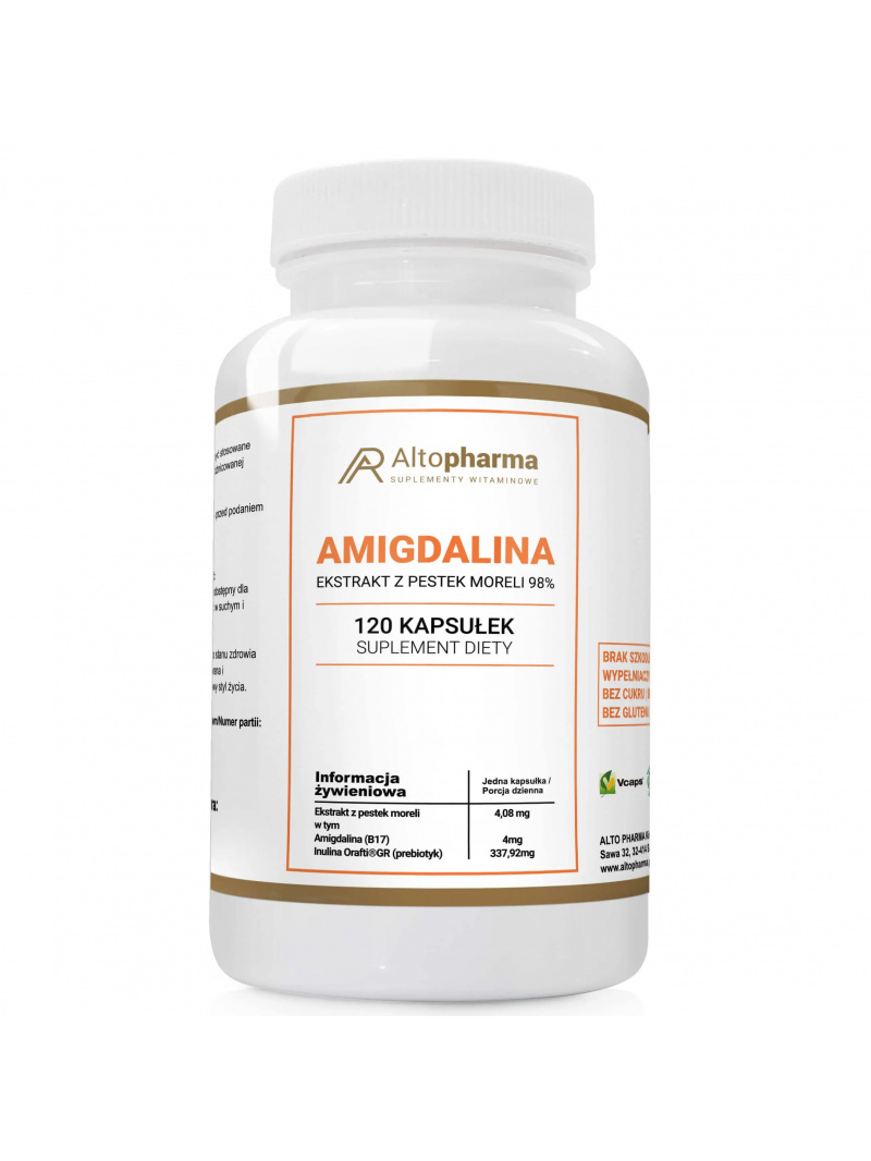 ALTO PHARMA Amygdalin B17 (extrakt z marhuľových semien) 120 vegetariánskych kapsúl