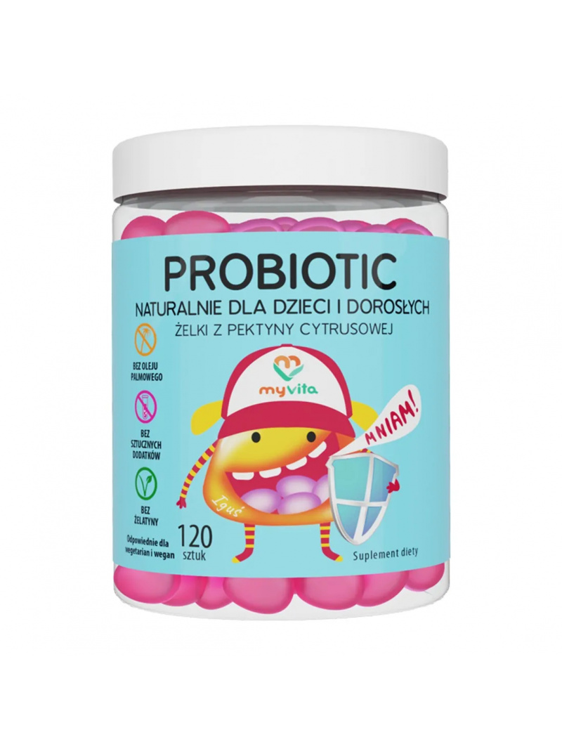 MYVITA Probiotické prírodné želé pre deti a dospelých 120 vegánskych želé