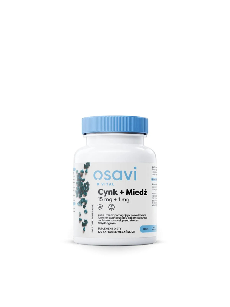 OSAVI Zinok + Meď 15 mg + 1 mg 120 vegánskych kapsúl