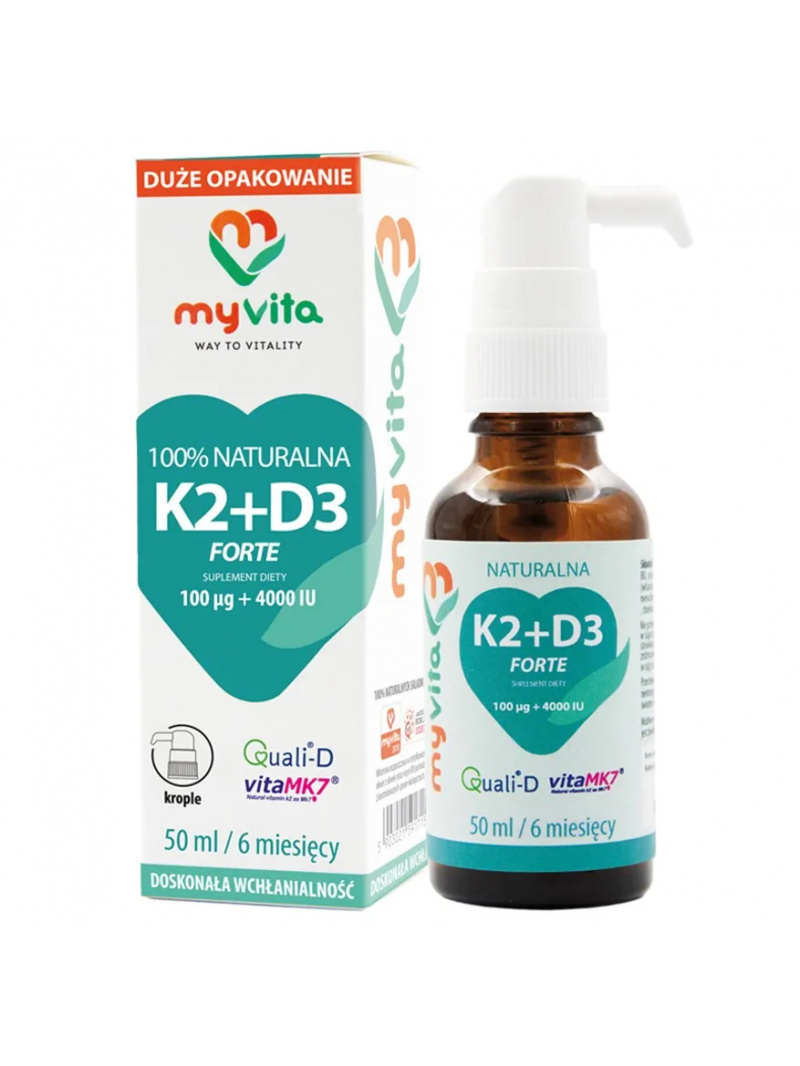 MYVITA Vitamín K2 + D3 FORTE Quali-D VitaMK7 50ml