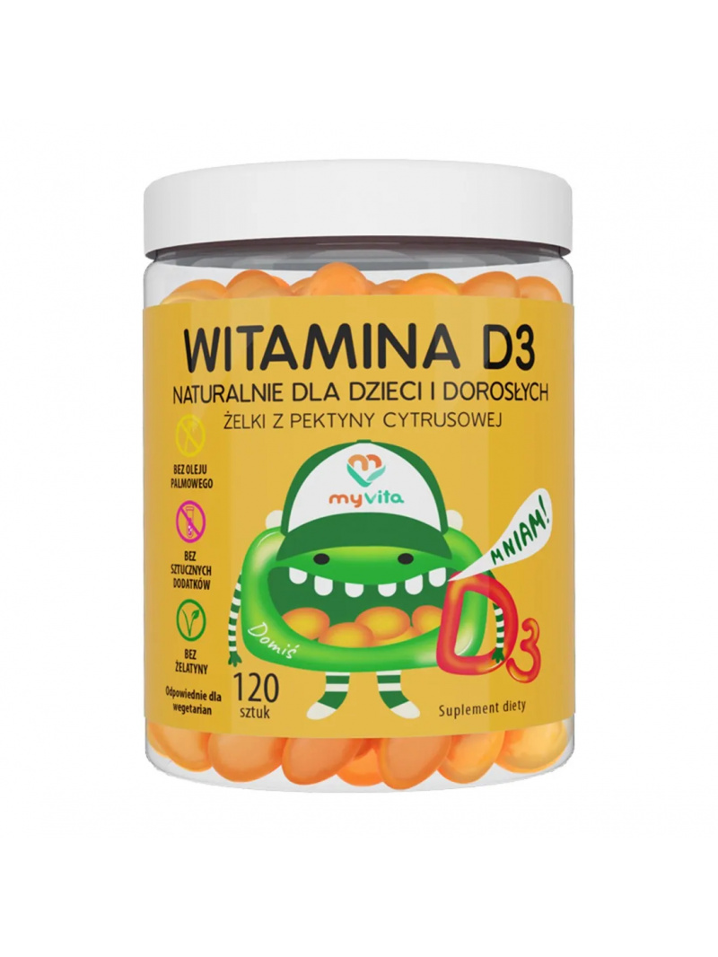 MYVITA Vitamín D3 prírodné želé pre deti a dospelých 120 želé