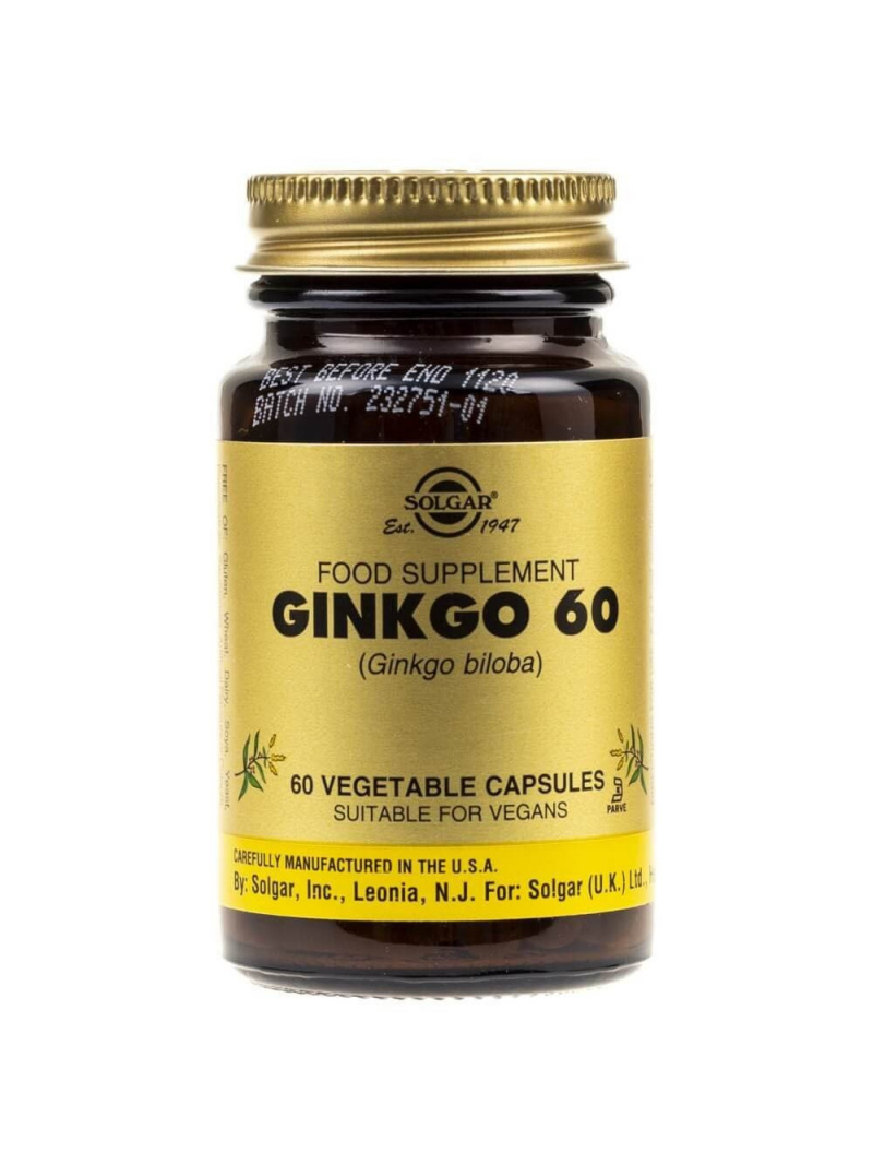 Solgar Ginkgo Biloba (Ginkgo biloba) - 60 kapsúl