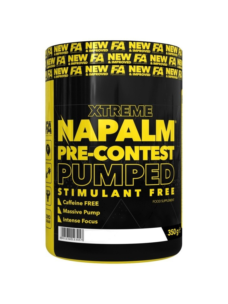 Fitness Authority Napalm Pre-contest Pumped Stimulant Free, predtréningové liči – 350 g