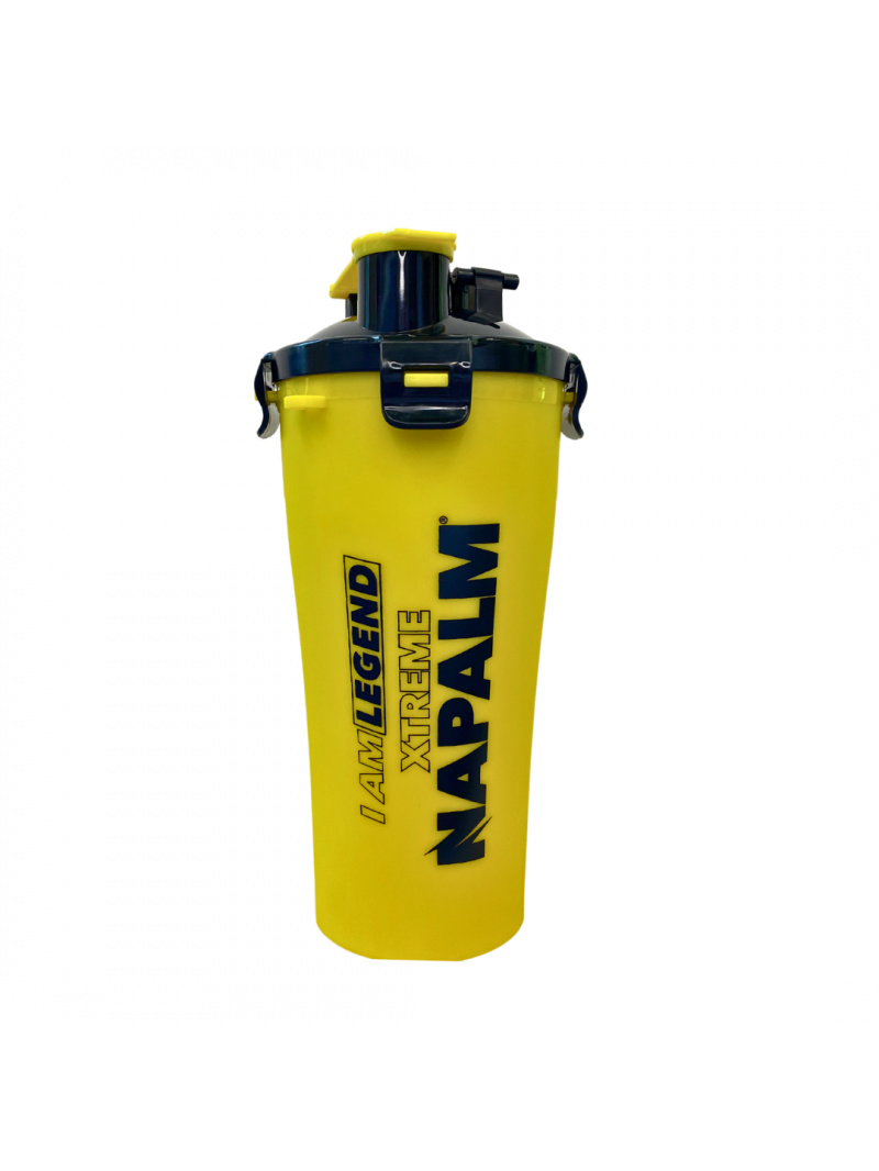 Fitness Authority Napalm Shaker 2 komory žltá a čierna - 700 ml