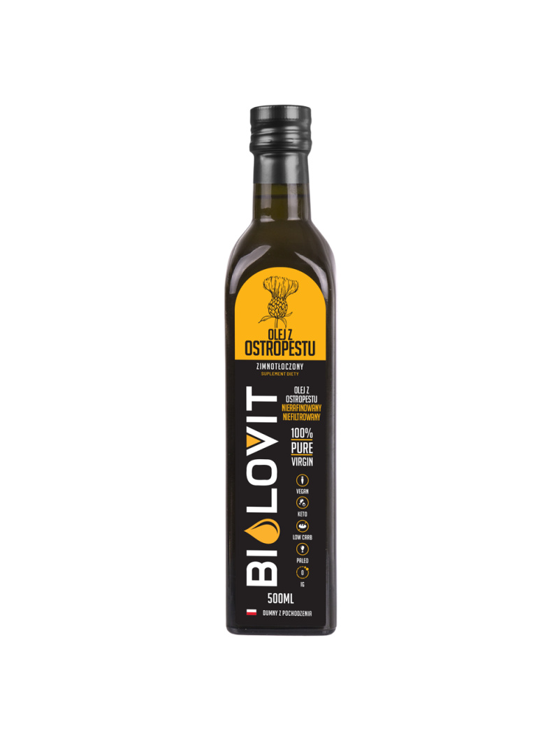 Bilovit Olej z ostropestreca mariánskeho lisovaný za studena - 500 ml