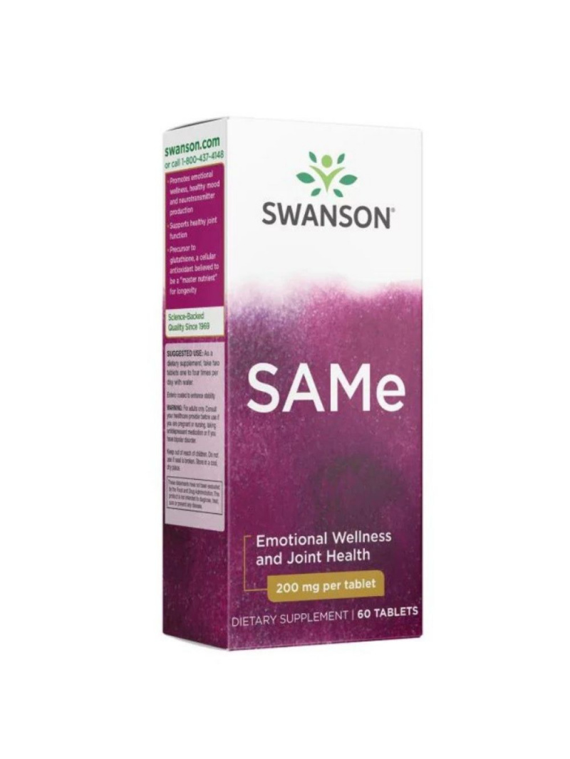 Swanson SAMe (S-adenosyl L-metionín) 200 mg – 60 tabliet