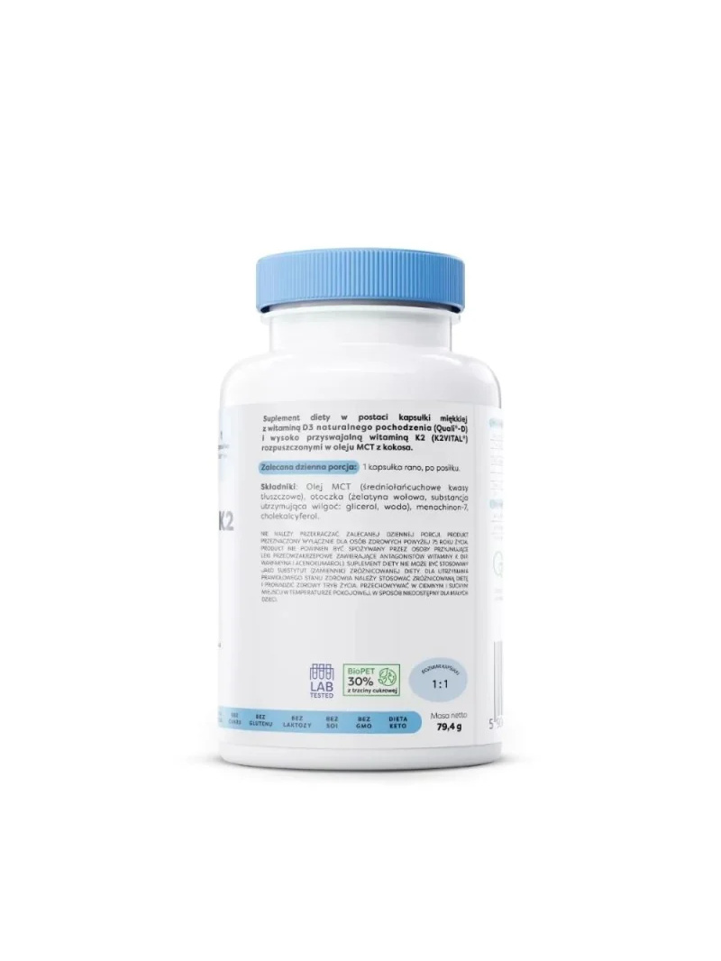 Osavi Vitamín D3 + K2, 4000 IU + 150 µg - 120 kapsúl