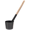 Bilovit - Čierna hliníková lyžica do sauny s brezovou rúčkou 42 cm